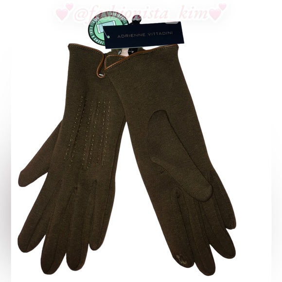 Women’s Adrienne Vittadini fleece-lined brown gloves - Picture 5 of 7